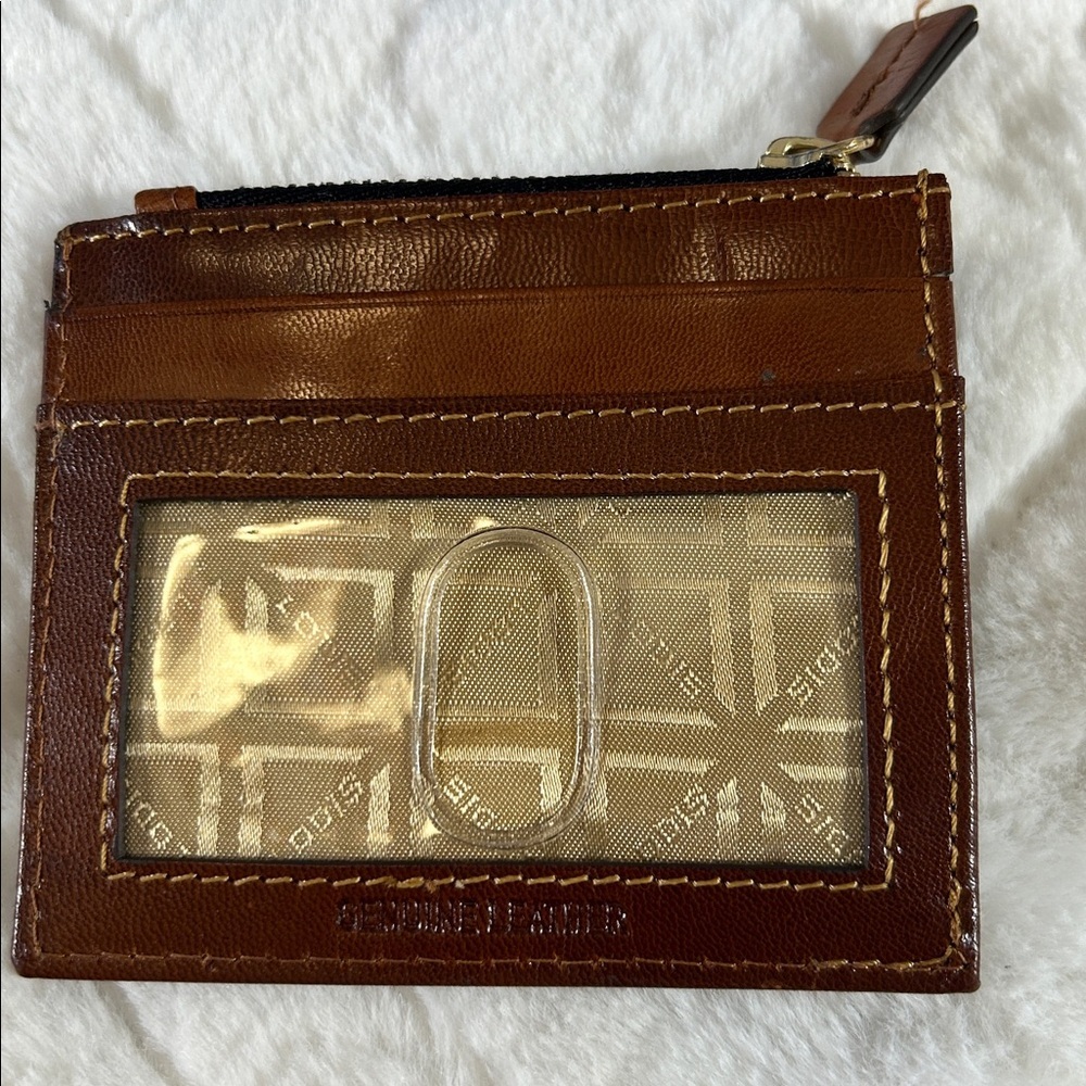 Lodis Brown RFID Leather Zip Card Wallet - Picture 2 of 5